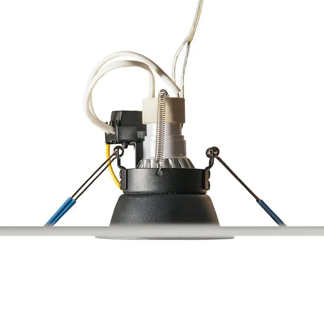 QAZQA Set mit 6 Einbauspots schwarz rund - Dept