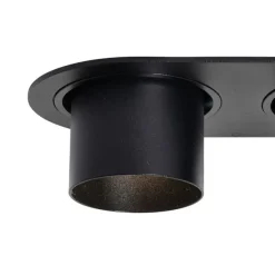 QAZQA Set mit 6 Einbauspots schwarz GU10 50mm 2-flammig - Installa