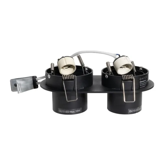 QAZQA Set mit 6 Einbauspots schwarz GU10 50mm 2-flammig - Installa