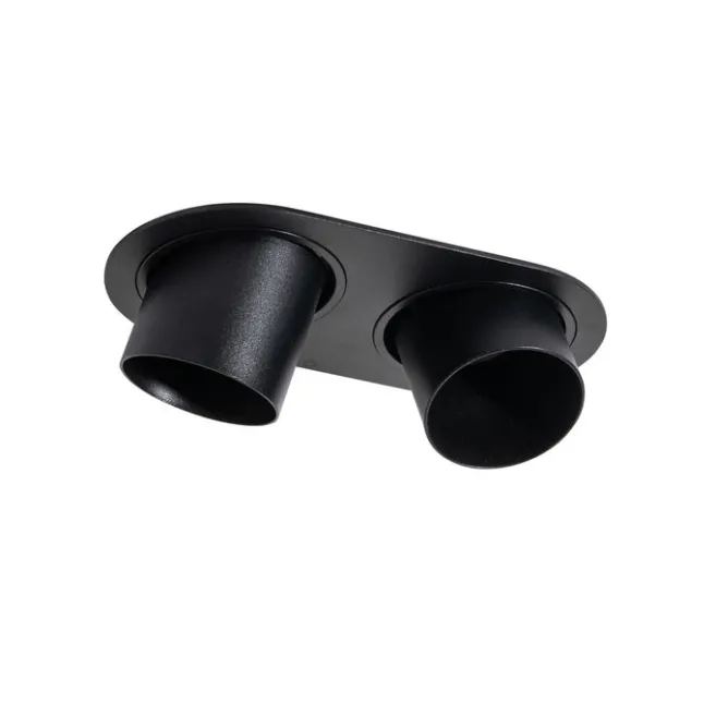 QAZQA Set mit 6 Einbauspots schwarz GU10 50mm 2-flammig - Installa