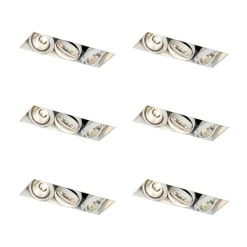 QAZQA Set mit 6 Einbauspots weiß GU10 AR70 Trimless 3-Licht - Oneon