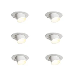 QAZQA Set mit 6 Einbauspots weiß GU10 35mm Rund Kippbar - Installa