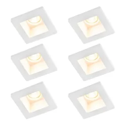 QAZQA Set mit 6 Einbauspots weiß 12cm Quadratisch - Gypsy Stucco