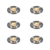QAZQA Set mit 6 Einbaustrahler rund Aluminium dreh- und neigbar - Chuck