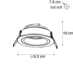QAZQA Set mit 6 Einbaustrahler rund Aluminium dreh- und neigbar - Chuck