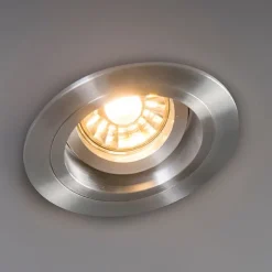 QAZQA Set mit 6 Einbaustrahler rund Aluminium dreh- und neigbar - Chuck