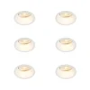 QAZQA Set mit 6 Einbaustrahler weiß dreh- und neigbar - Legierung