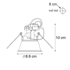 QAZQA Set mit 6 Einbaustrahler weiß dreh- und neigbar - Legierung