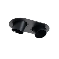 QAZQA Set mit 6 Einbaustrahlern schwarz GU10 35mm neigbar 2-Licht - Installa