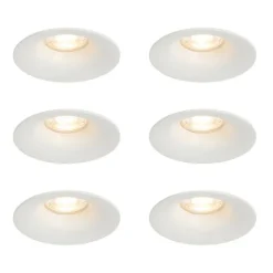 QAZQA Set mit 6 Einbaustrahlern weiß GU10 50 mm - Gijs