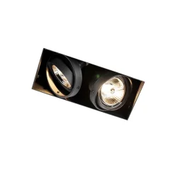 QAZQA Set mit 6 Einbaustrahlern, schwarz, GU10, AR70, randlos, 2-flammig – Oneon