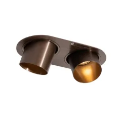 QAZQA Set mit 6 Einbaustrahlern Dunkelbronze GU10 50mm 2-Licht - Installa