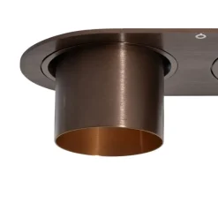 QAZQA Set mit 6 Einbaustrahlern Dunkelbronze GU10 50mm 2-Licht - Installa