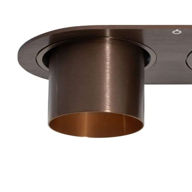 QAZQA Set mit 6 Einbaustrahlern Dunkelbronze GU10 50mm 2-Licht - Installa