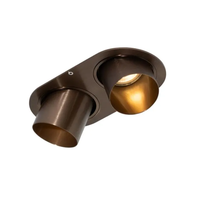 QAZQA Set mit 6 Einbaustrahlern Dunkelbronze GU10 50mm 2-Licht - Installa