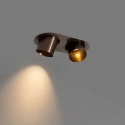 QAZQA Set mit 6 Einbaustrahlern Dunkelbronze GU10 50mm 2-Licht - Installa