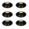 QAZQA Set mit 6 Einbaustrahlern schwarz GU10 50mm IP44 - Dept
