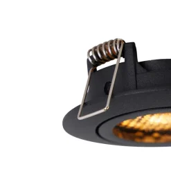 QAZQA Set mit 6 Einbaustrahlern schwarz verstellbar - Ude Honey