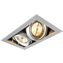 QAZQA Set mit 6 Einbaustrahlern Stahl AR111 Verstellbar 2-Lichter - Oneon