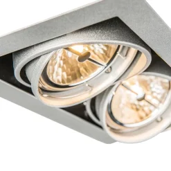 QAZQA Set mit 6 Einbaustrahlern Stahl AR111 Verstellbar 2-Lichter - Oneon