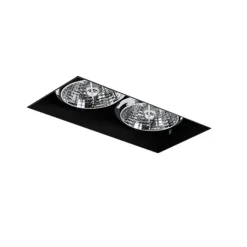 QAZQA Set mit 6 Einbaustrahlern schwarz GU10 70mm 2-flammig randlos - Oneon