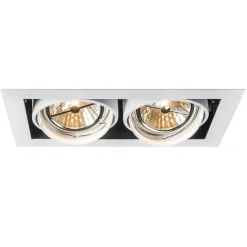 QAZQA Set mit 6 Einbaustrahlern Weiß AR111 Verstellbar 2-Lichter - Oneon