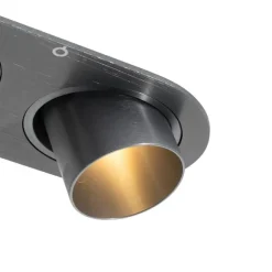 QAZQA Set mit 6 Einbaustrahlern Gunmetal GU10 35mm Schwenkbar 2-Licht - Installa