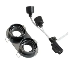 QAZQA Set mit 6 Einbaustrahlern Gunmetal GU10 35mm Schwenkbar 2-Licht - Installa