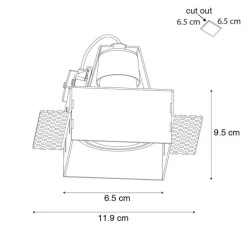 QAZQA Set mit 6 Einbaustrahlern schwarz GU10 50mm randlos - Oneon