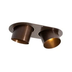 QAZQA Set mit 6 Einbaustrahlern Dunkelbronze GU10 70mm Schwenkbar 2-Licht - Installa