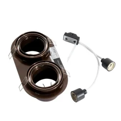 QAZQA Set mit 6 Einbaustrahlern Dunkelbronze GU10 70mm Schwenkbar 2-Licht - Installa