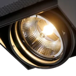 QAZQA Set mit 6 Einbaustrahlern schwarz GU10 AR111 Trimless - Oneon