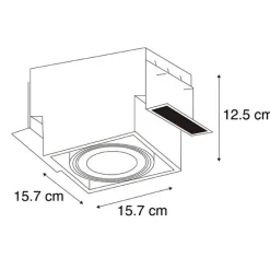 QAZQA Set mit 6 Einbaustrahlern schwarz GU10 AR111 Trimless - Oneon