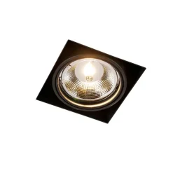 QAZQA Set mit 6 Einbaustrahlern schwarz GU10 AR111 Trimless - Oneon