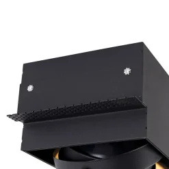 QAZQA Set mit 6 Einbaustrahlern schwarz GU10 AR111 Trimless - Oneon