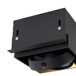 QAZQA Set mit 6 Einbaustrahlern schwarz GU10 AR111 Trimless - Oneon