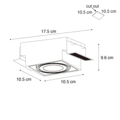 QAZQA Set mit 6 Einbaustrahlern weiß GU10 AR70 Trimless - Oneon