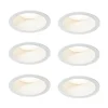 QAZQA Professional Set mit 6 Einbaustrahlern weiß inkl. LED 3000K-5000K - Elias