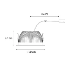 QAZQA Professional Set mit 6 Einbaustrahlern weiß inkl. LED 3000K-5000K - Elias