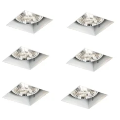 QAZQA Set mit 6 Einbaustrahlern weiß GU10 70 mm rahmenlos - Oneon
