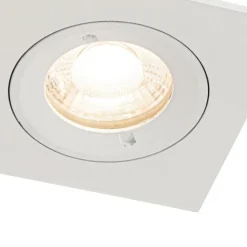 QAZQA Set mit 6 Einbaustrahlern weiß quadratisch GU10 50mm IP44 - Xena