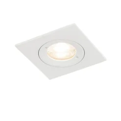 QAZQA Set mit 6 Einbaustrahlern weiß quadratisch GU10 50mm IP44 - Xena