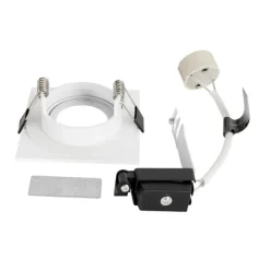 QAZQA Set mit 6 Einbaustrahlern weiß quadratisch GU10 50mm IP44 - Xena