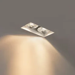 QAZQA Set mit 6 Einbaustrahlern weiß GU10 70 mm 2-flammig ohne Rahmen - Oneon