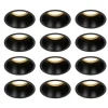 QAZQA Set mit 12 Einbaustrahlern schwarz GU10 70mm IP44 - Dept