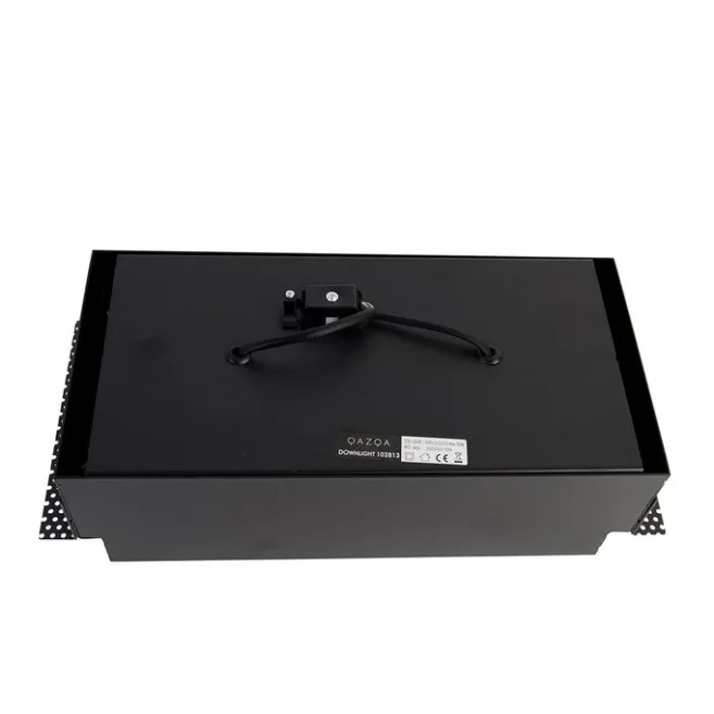 QAZQA Set mit 3 Einbaustrahlern, schwarz, GU10 AR111, randlos, 2-flammig – Oneon