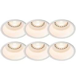 QAZQA Set mit 6 Einbaustrahlern weiß rund - Dept