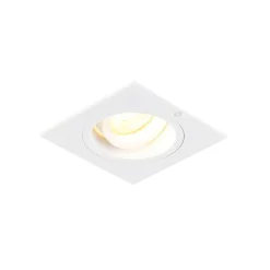 QAZQA Set mit 6 Einbaustrahlern quadratisch weiß dreh- und schwenkbar - Chuck