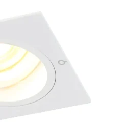 QAZQA Set mit 6 Einbaustrahlern quadratisch weiß dreh- und schwenkbar - Chuck