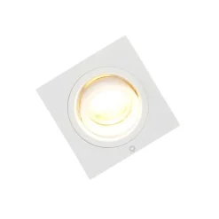 QAZQA Set mit 6 Einbaustrahlern quadratisch weiß dreh- und schwenkbar - Chuck